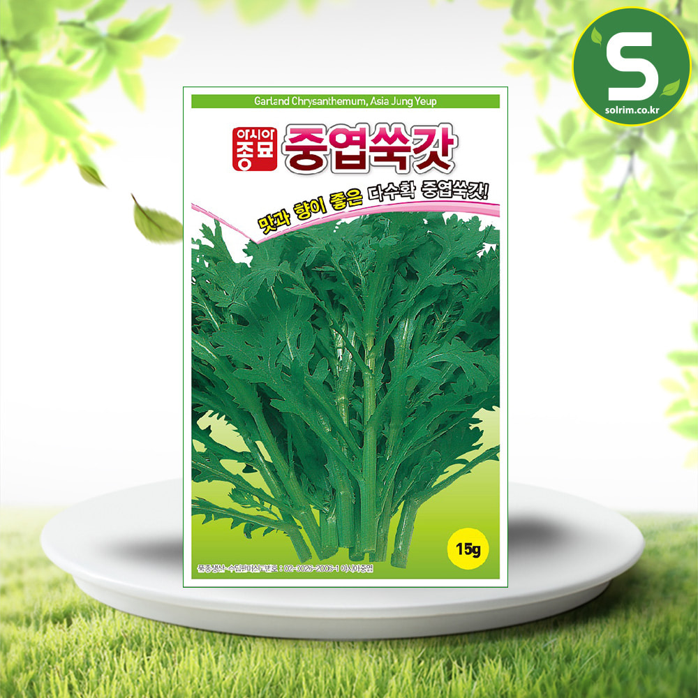 중엽쑥갓씨앗 15g 갓씨앗 쌈채소 잎채소 샐러드채소